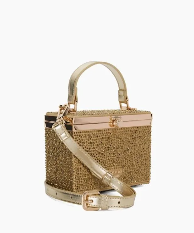 Dune London Handbags Women Diamante Detail Grab Handle Clutch Bag Metallic