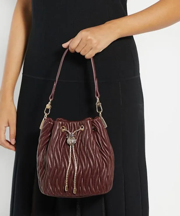 Dune London Handbags Women Dune Bug Embellished Bucket Bag Red