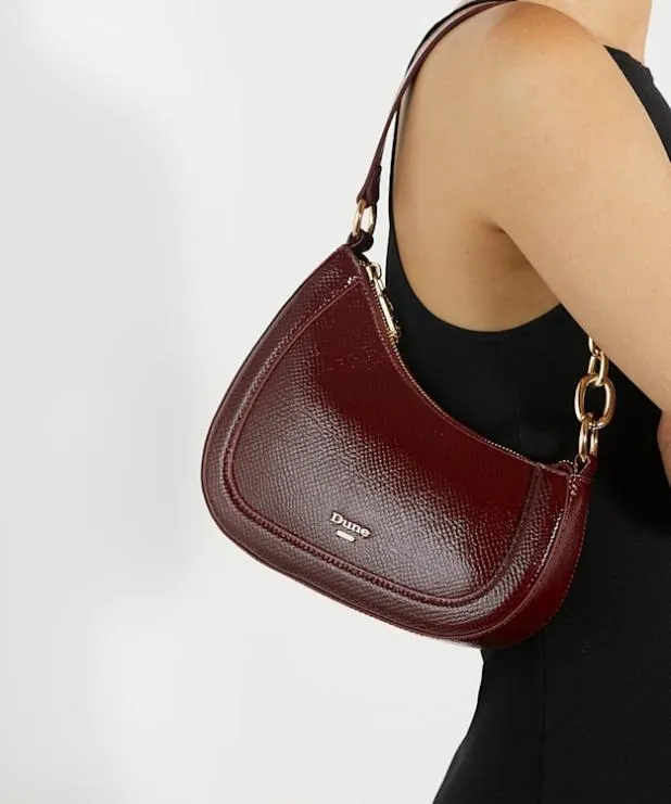 Dune London Handbags Women Reptile Effect Shoulder Bag Red