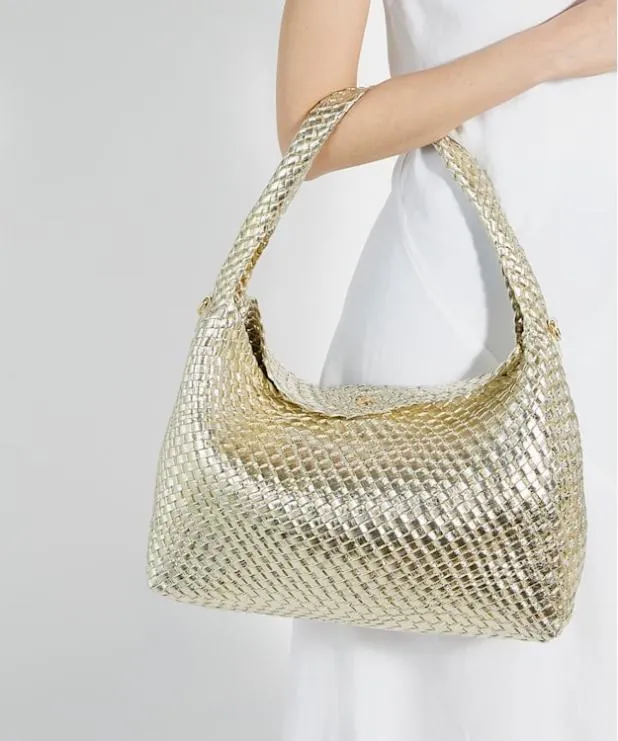 Dune London Handbags Women Woven Shoulder Bag Metallic