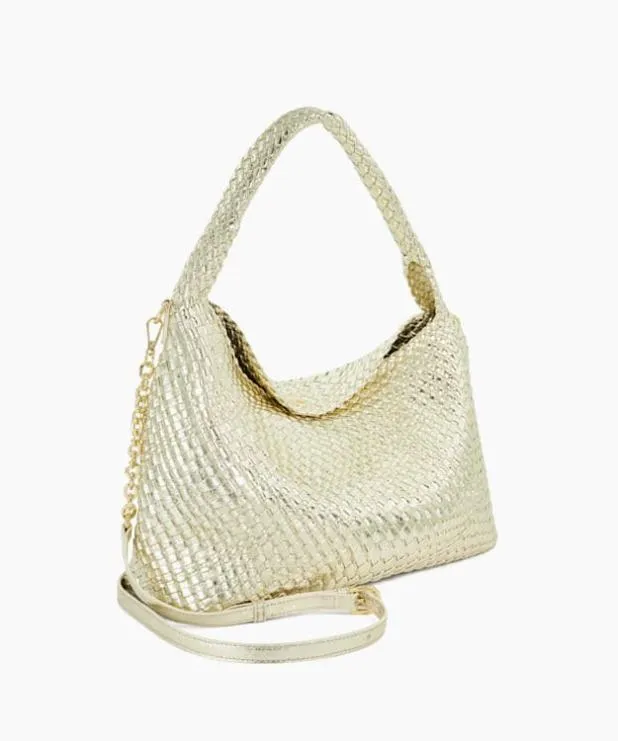 Dune London Handbags Women Woven Shoulder Bag Metallic