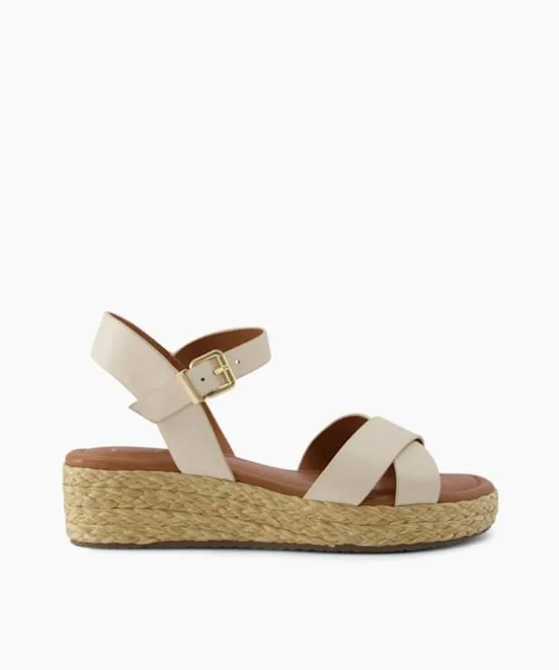 Dune London Heeled Sandals Women Wide Fit Woven Flatform Sandals Neutral