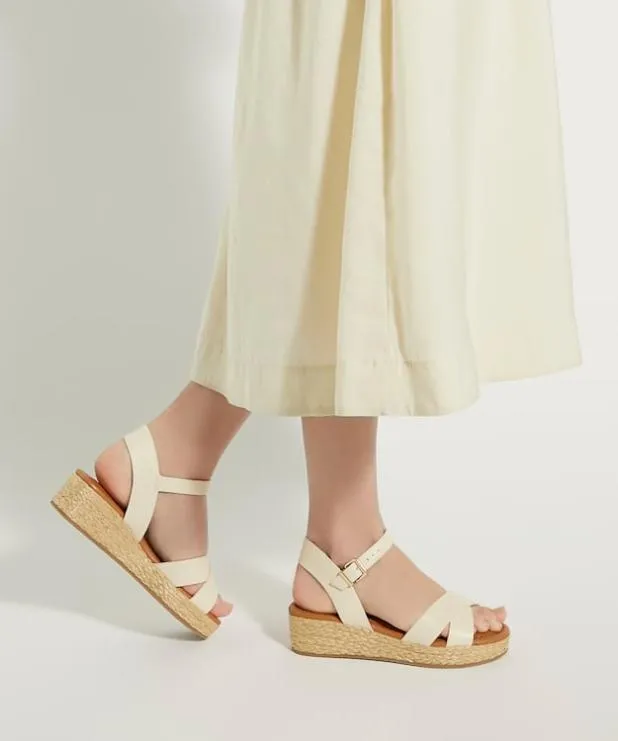 Dune London Heeled Sandals Women Wide Fit Woven Flatform Sandals Neutral