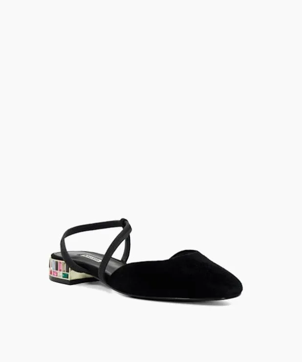 Dune London Heels Women Jewel Embellished Low Heel Slingback Black
