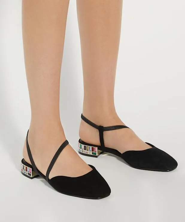 Dune London Heels Women Jewel Embellished Low Heel Slingback Black
