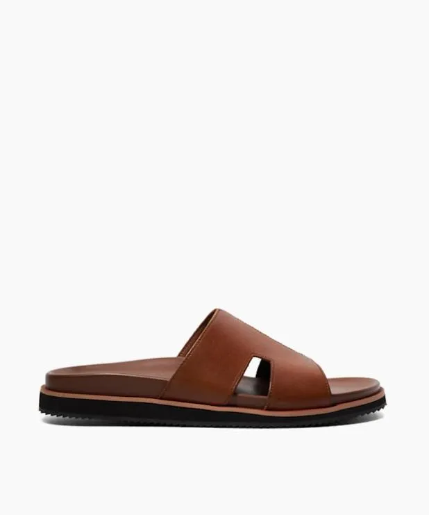 Dune London Leather Sandals Men Leather Sandals Brown