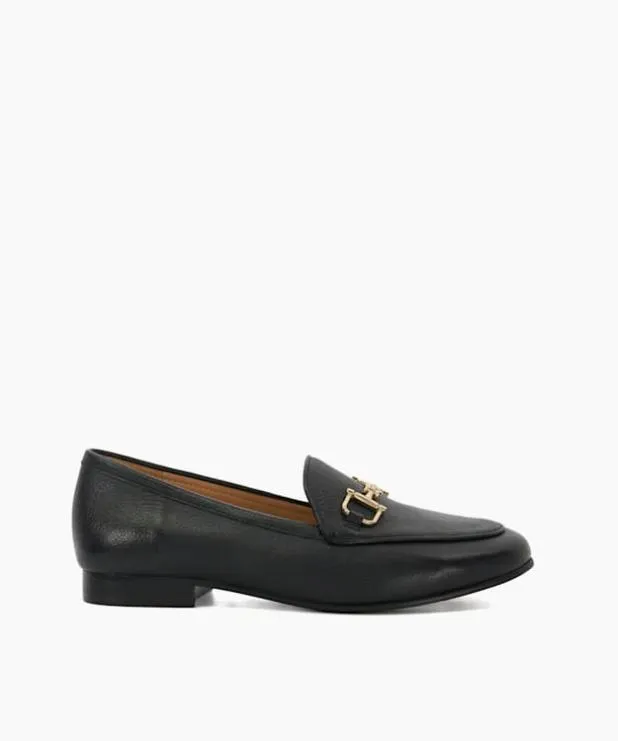 Dune London Loafers Women Almond Toe Buckle Detail Loafers Black