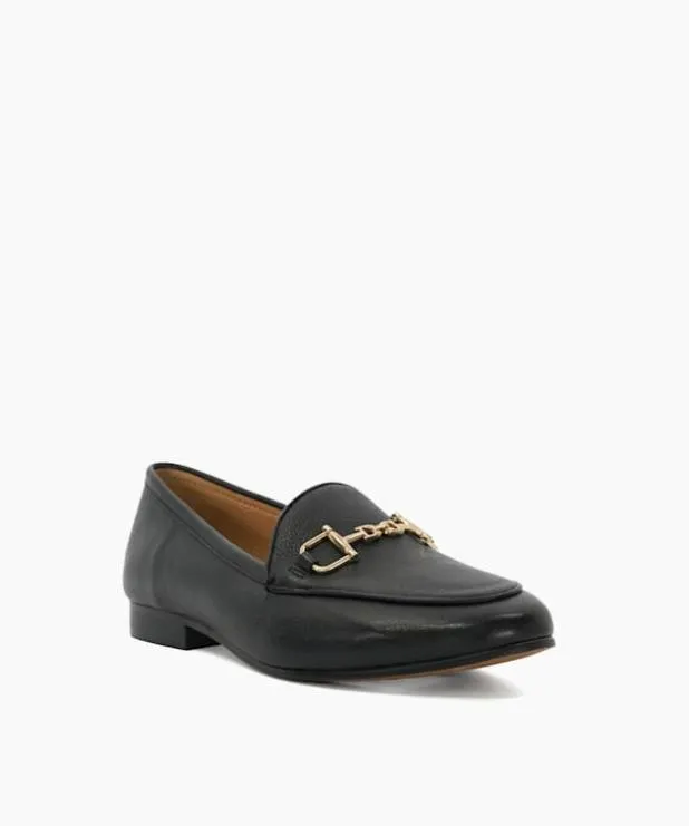 Dune London Loafers Women Almond Toe Buckle Detail Loafers Black