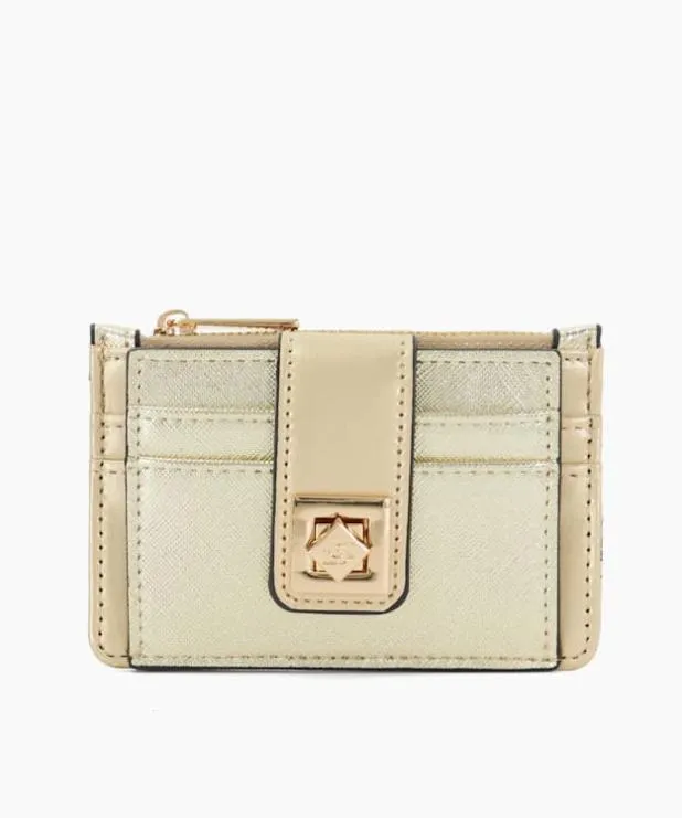 Dune London Purses Women Turn Lock Cardholder Wallet Metallic