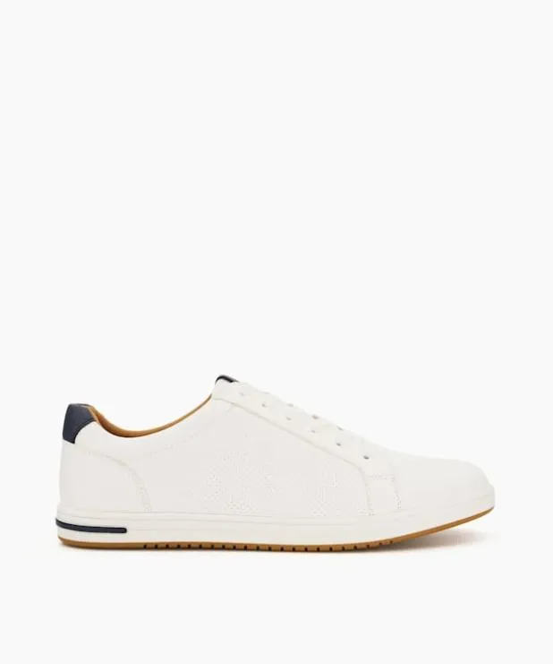 Dune London Trainers Men Perforated LaceUp Trainers White