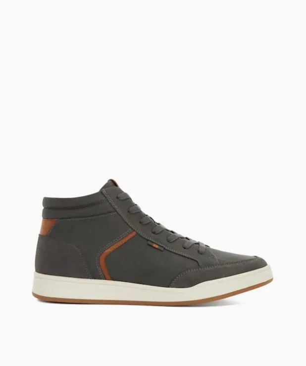 Dune London Trainers Men PU High Top Trainers Grey