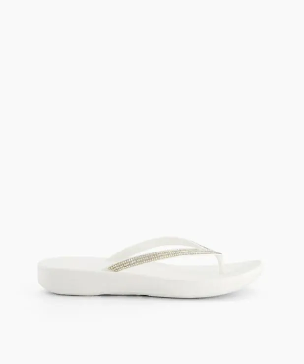 Dune London White Sandals Women Wedge Flip Flop White Synthetic