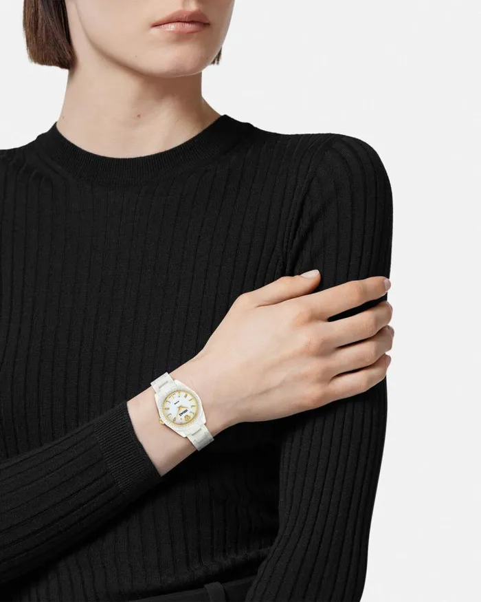 DV One Mini Watch White Women Versace Watches