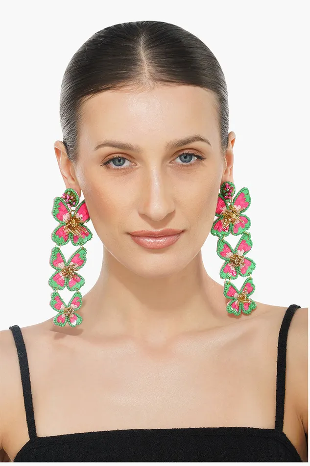 Earrings Pretty Pink Floral Earrings America and Beyond Women