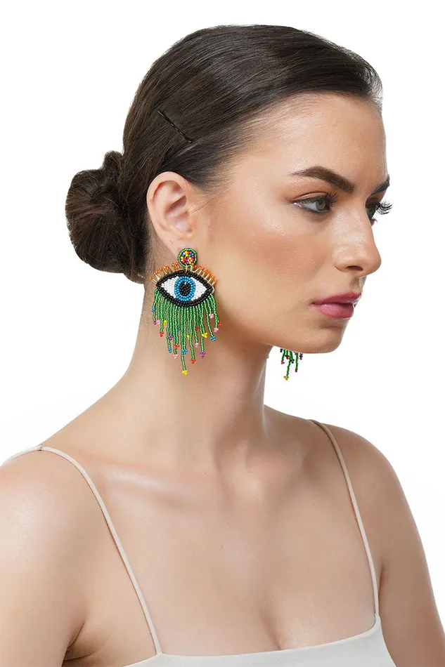 Earrings Women America and Beyond Evil Eye Good Luck Beaded Earrings