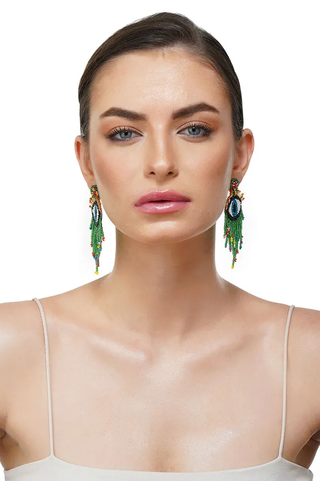 Earrings Women America and Beyond Evil Eye Good Luck Beaded Earrings