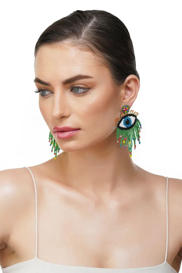 Earrings Women America and Beyond Evil Eye Good Luck Beaded Earrings