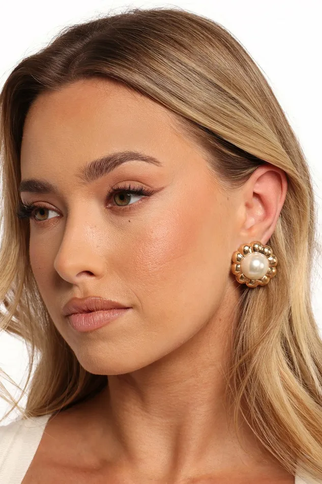 Earrings Women Petal and Pup Marjorie Pearl Earrings Gold