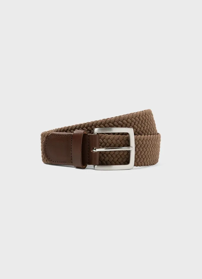 Elasticated Braided Belt Light Brown Men SUNSPEL Belts