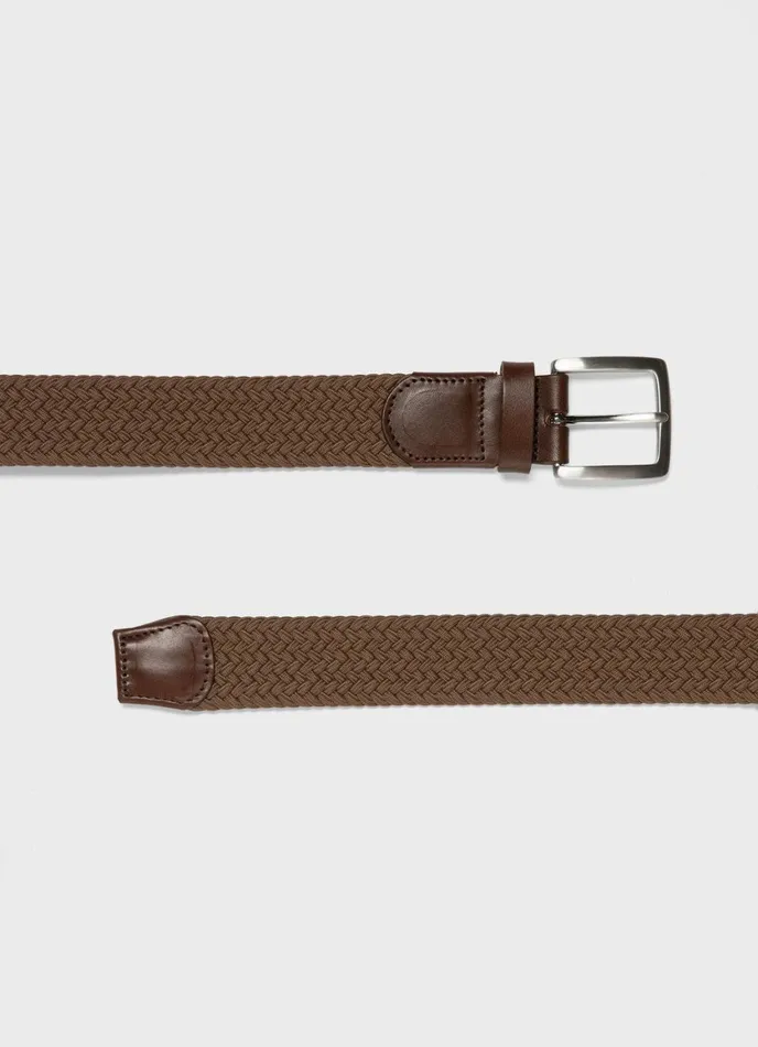 Elasticated Braided Belt Light Brown Men SUNSPEL Belts