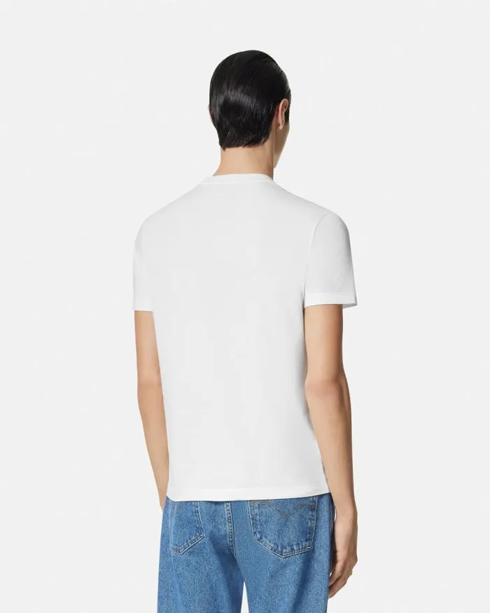 Embroidered 03990s Vintage Logo TShirt White Men Versace TShirts and Polos