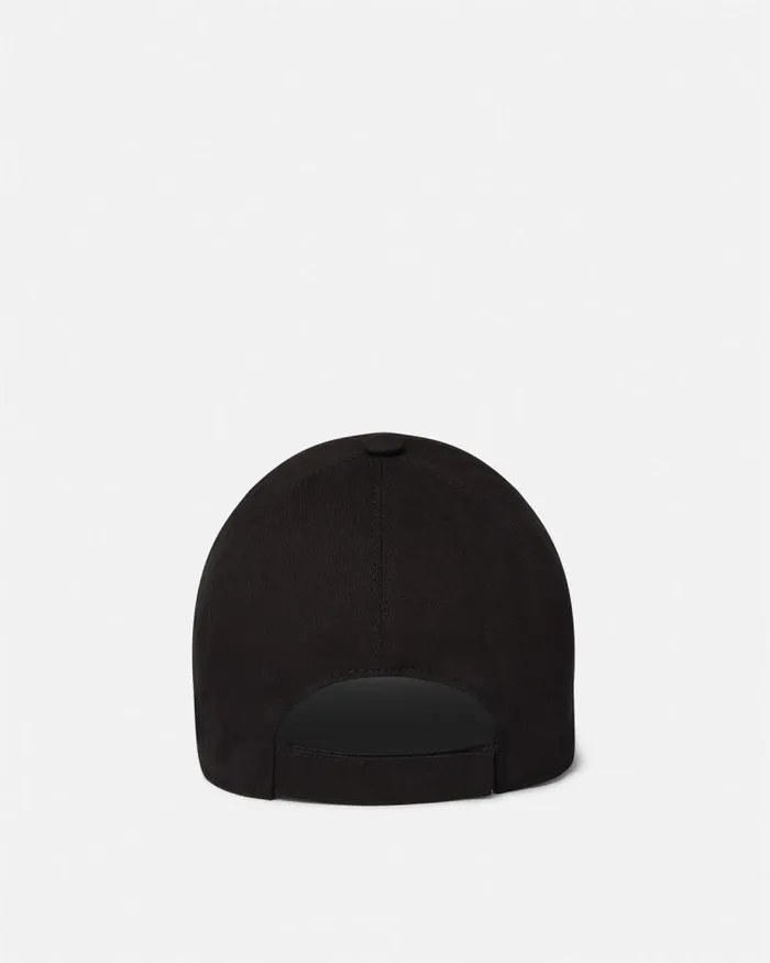 Embroidered Logo Cap Blackgold WomenMen Versace Hats and Caps