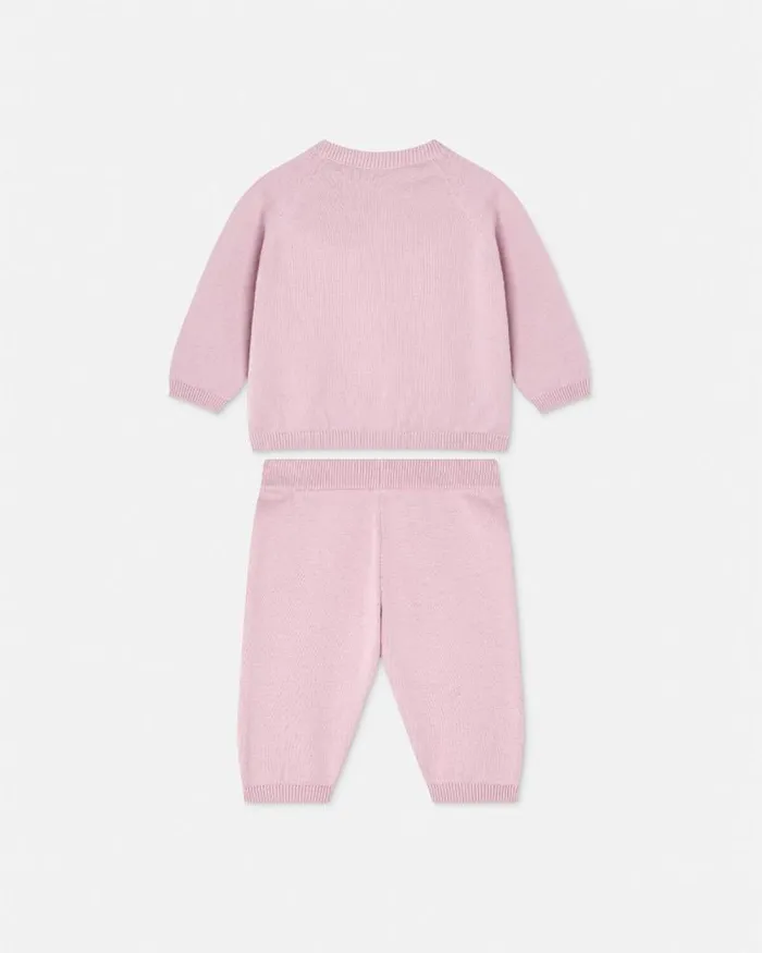 Embroidered Medusa Baby Knit Set Light Pink Children Versace Gift Sets