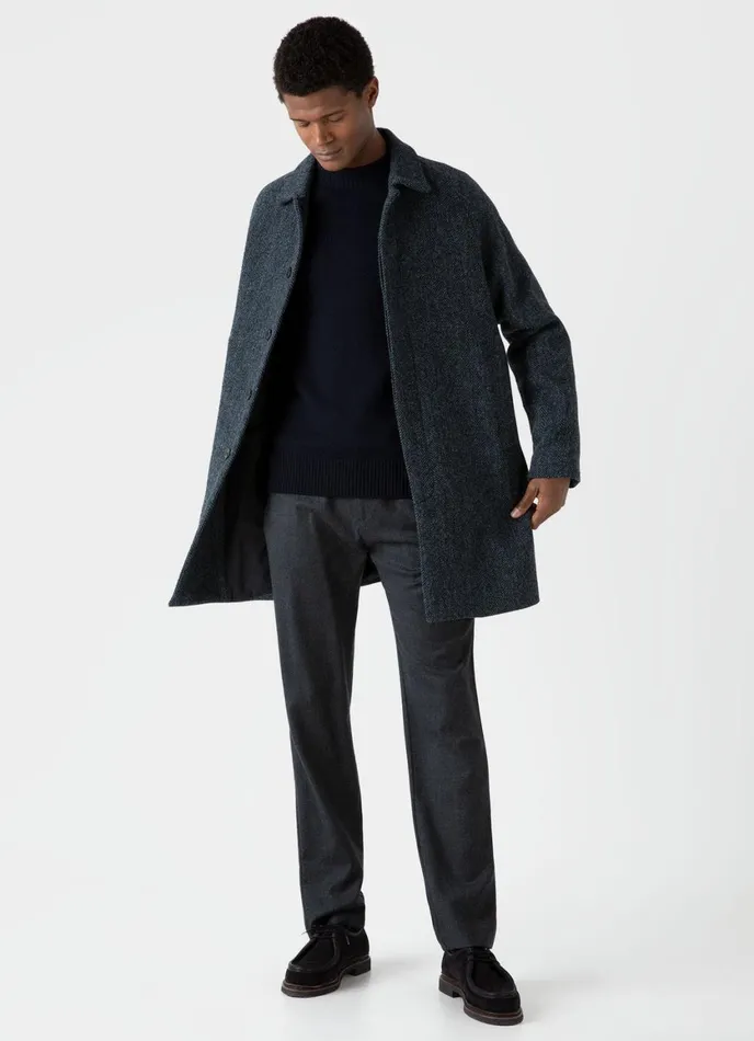 English Merino Fisherman Jumper Navy Men SUNSPEL Knitwear