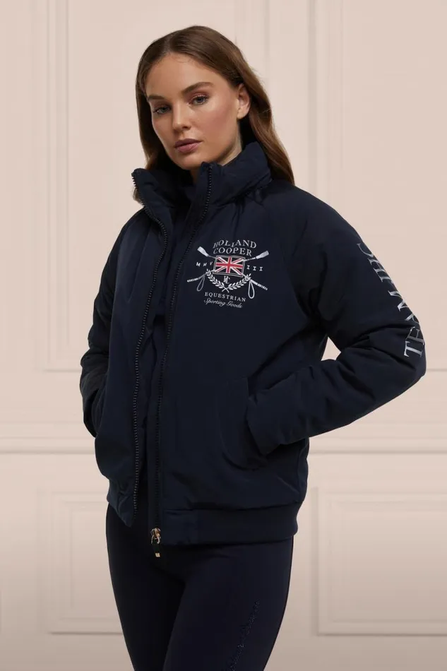 Equestrian Jackets Holland Cooper Team Waterproof Jacket Ink Navy Silver