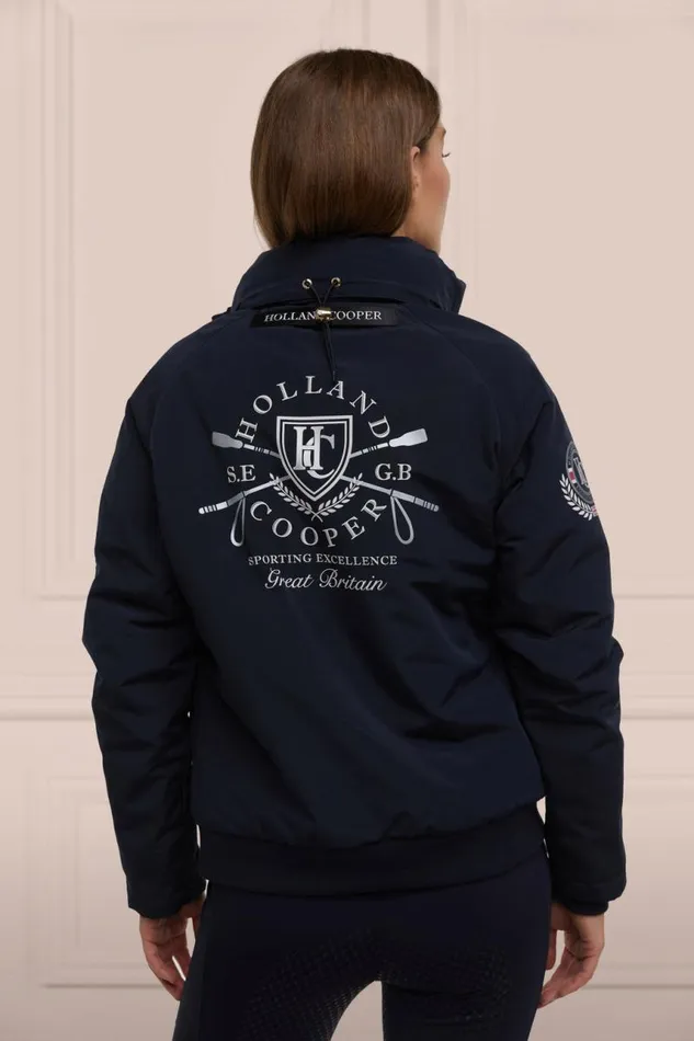 Equestrian Jackets Holland Cooper Team Waterproof Jacket Ink Navy Silver Equestrian Jackets Holland Cooper Team Waterproof Jacket Ink Navy Silver