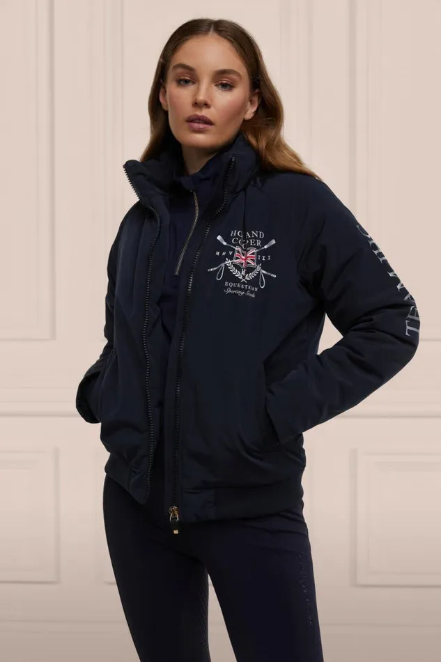 Equestrian Jackets Holland Cooper Team Waterproof Jacket Ink Navy Silver Equestrian Jackets Holland Cooper Team Waterproof Jacket Ink Navy Silver