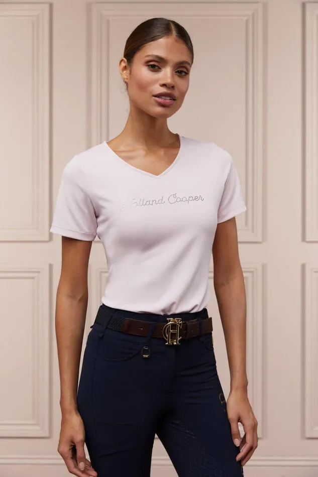 Equestrian Polo Shirts and Tees Holland Cooper Training VNeck Tee Blush