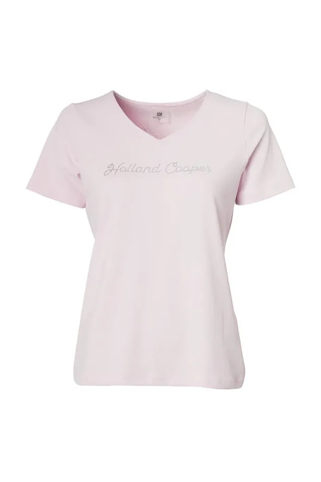 Equestrian Polo Shirts and Tees Holland Cooper Training VNeck Tee Blush Equestrian Polo Shirts and Tees Holland Cooper Training VNeck Tee Blush