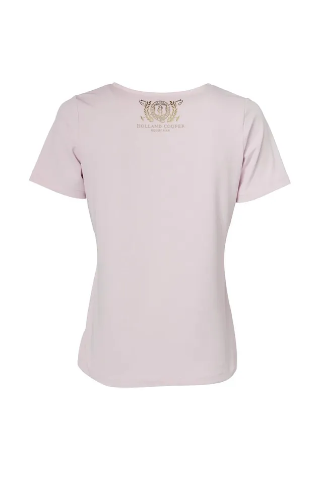 Equestrian Polo Shirts and Tees Holland Cooper Training VNeck Tee Blush Equestrian Polo Shirts and Tees Holland Cooper Training VNeck Tee Blush