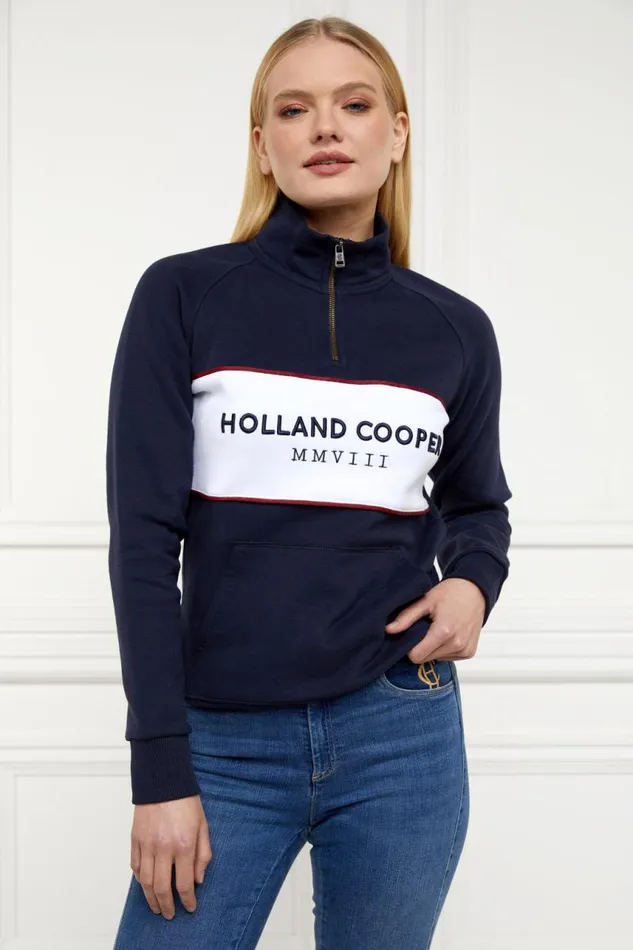 EquestrianWomen Hoodies and Sweatshirts Holland Cooper Sporting Heritage Zip Henley Ink Navy EquestrianWomen Hoodies and Sweatshirts Holland Cooper Sporting Heritage Zip Henley Ink Navy