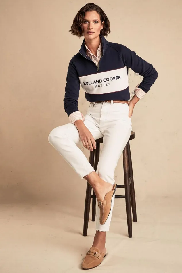 EquestrianWomen Hoodies and Sweatshirts Holland Cooper Sporting Heritage Zip Henley Ink Navy EquestrianWomen Hoodies and Sweatshirts Holland Cooper Sporting Heritage Zip Henley Ink Navy