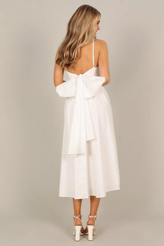 Event Dresses Alice Bow Back Midi Dress White Petal and Pup Women