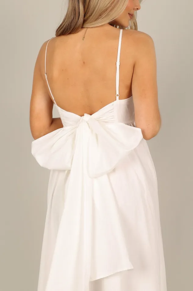 Event Dresses Alice Bow Back Midi Dress White Petal and Pup Women