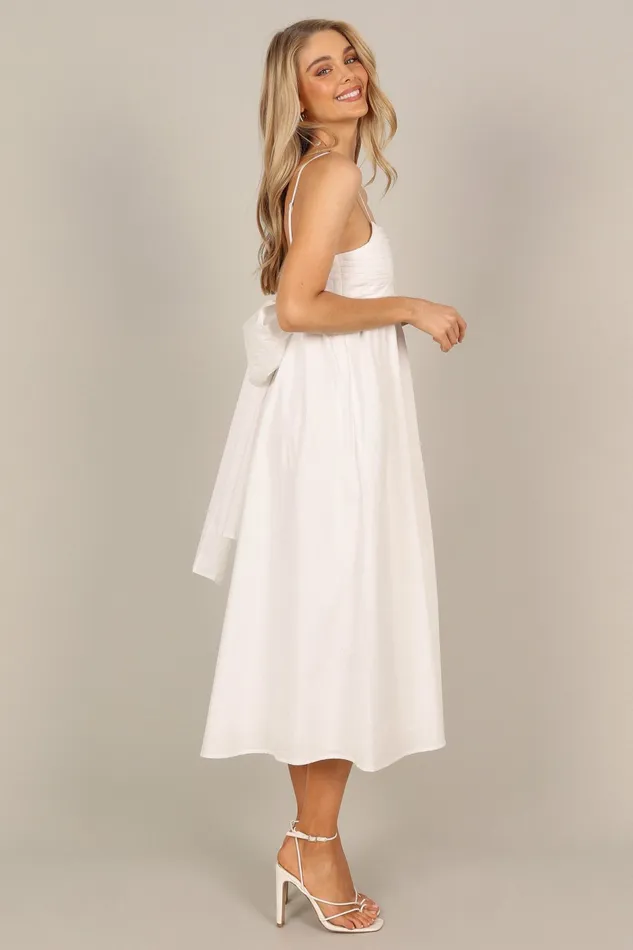 Event Dresses Alice Bow Back Midi Dress White Petal and Pup Women