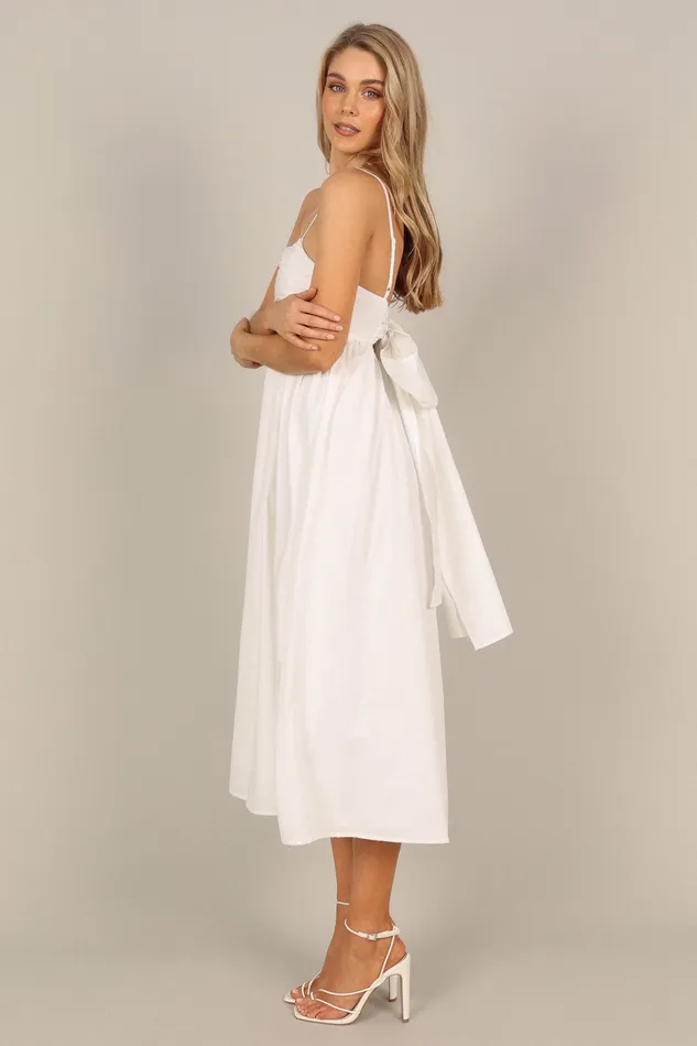 Event Dresses Alice Bow Back Midi Dress White Petal and Pup Women