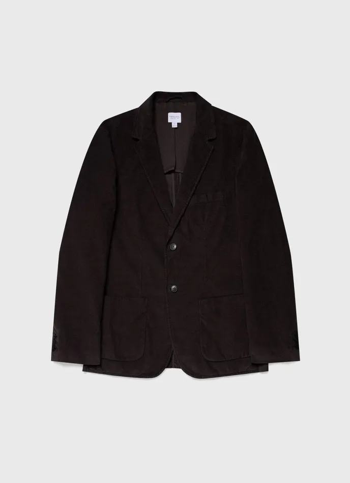 Fine Corduroy Blazer Coffee Men SUNSPEL Jackets and Coats