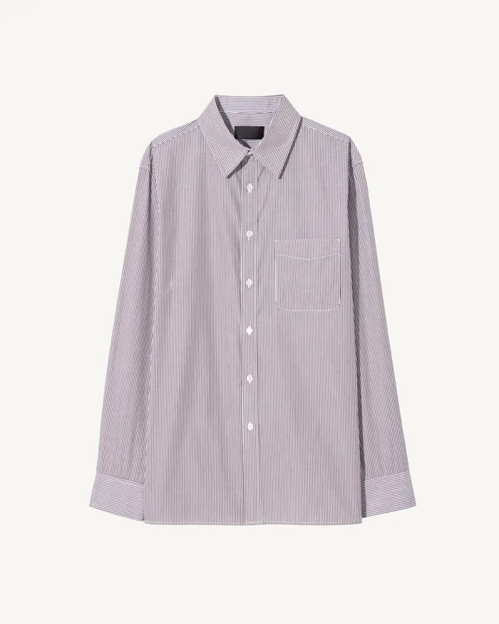 FINN SHIRT Mini Brown Stripe Men Nili Lotan Shirts