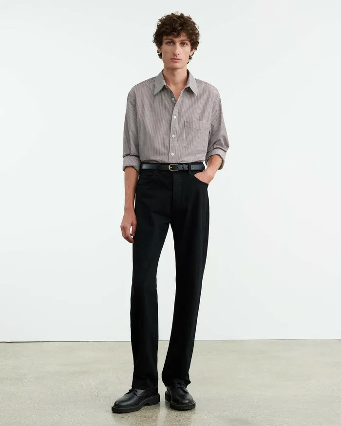 FINN SHIRT Mini Brown Stripe Men Nili Lotan Shirts