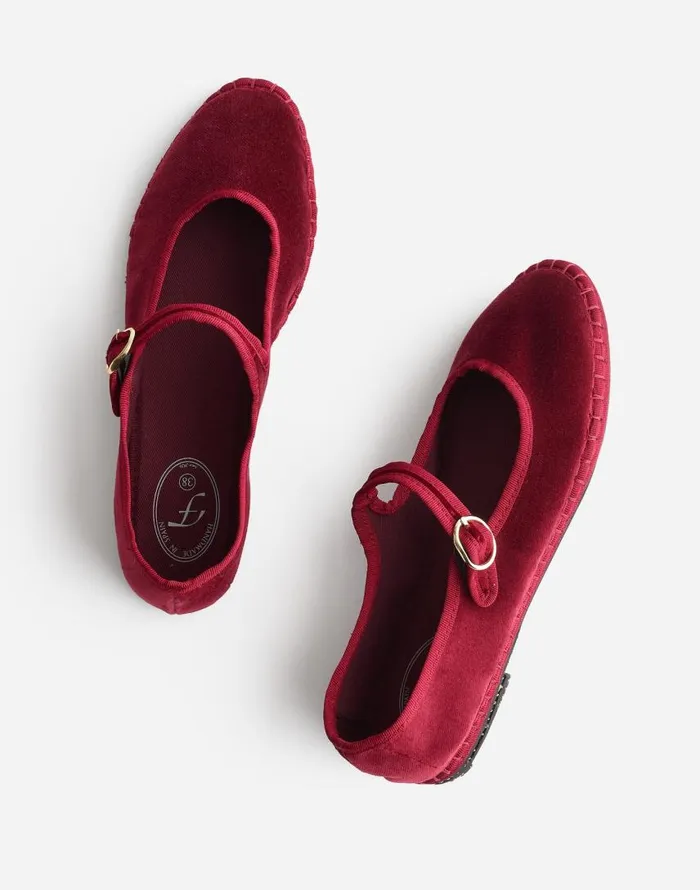Flats and Loafers Women Madewell FlabelUS Lucrecia Mary Janes Burgundy