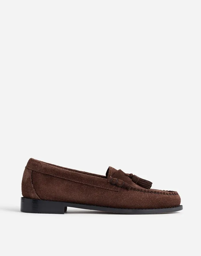 Flats and Loafers Women Madewell GHBASS Layla Weejuns Loafers In Oiled Suede Brown