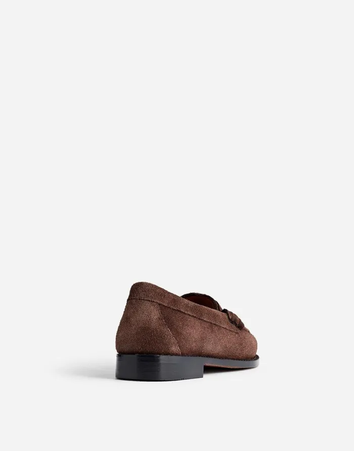 Flats and Loafers Women Madewell GHBASS Layla Weejuns Loafers In Oiled Suede Brown