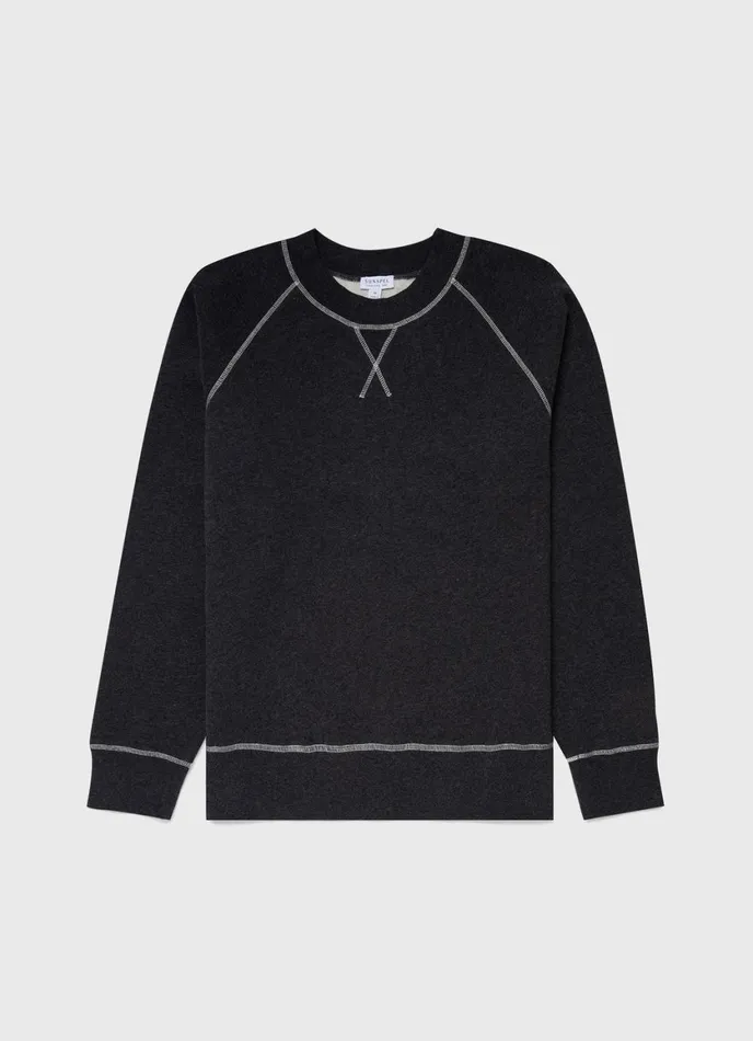 Fleeceback Sweatshirt Charcoal Melange Men SUNSPEL Sweatshirts and Sweatpants