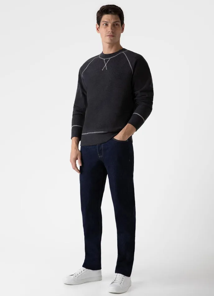 Fleeceback Sweatshirt Charcoal Melange Men SUNSPEL Sweatshirts and Sweatpants