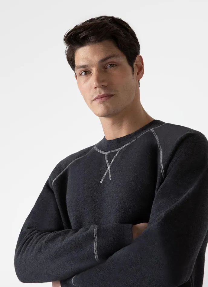 Fleeceback Sweatshirt Charcoal Melange Men SUNSPEL Sweatshirts and Sweatpants