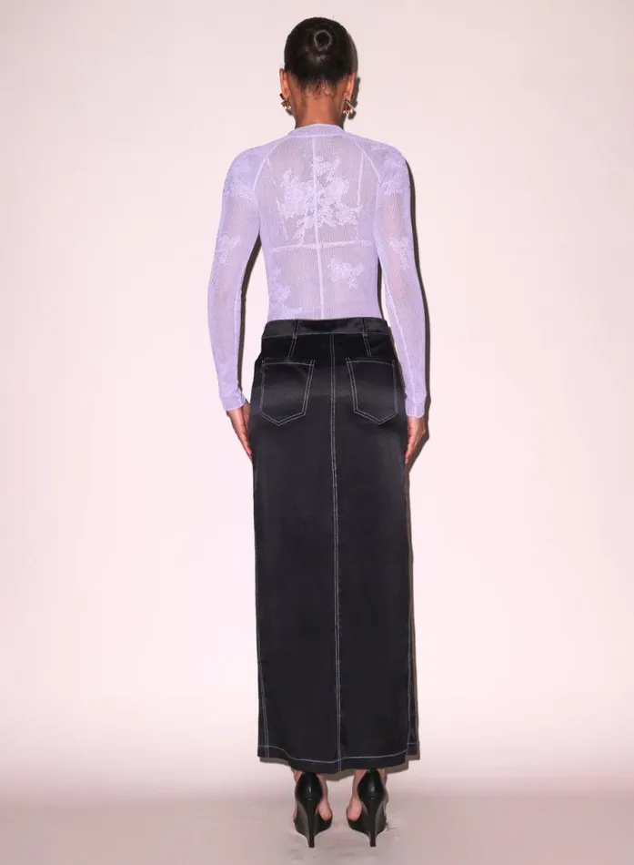 Fleur Du Mal Bodysuits Lace Pointelle Long Sleeve Bodysuit Smoked Lavender 8211 Women Fleur Du Mal Bodysuits Lace Pointelle Long Sleeve Bodysuit Smoked Lavender 8211 Women